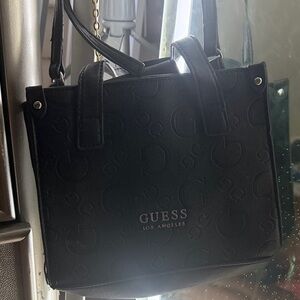 Guess Black Embossed Tote Bag